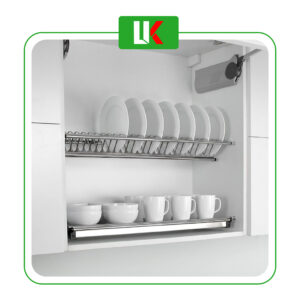 Giá chén bát cố định bếp trên chữ V Inox SUS 304