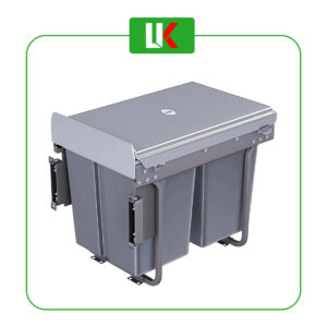 Thùng Rác Đôi Âm Tủ Gắn Cánh Ray Giảm Chấn